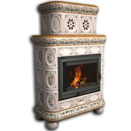 Каминная облицовка КимрПечь Медальон пристенная двухъярусная Физалис